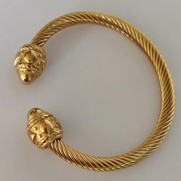 Women’s Stainless Steel Open Cuff Bangle Bracelet - Picture 2 of 11